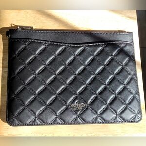 Kate Spade Black Quilted Leather Clutch